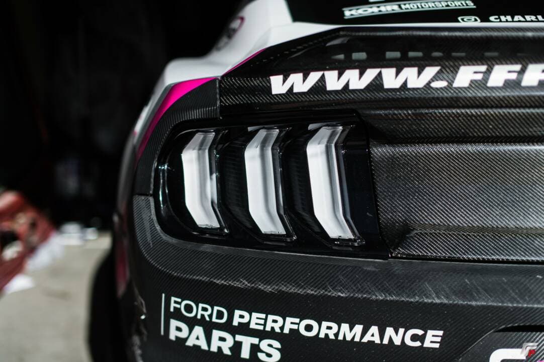 Close-up of aftermarket mustang vland LED tail light