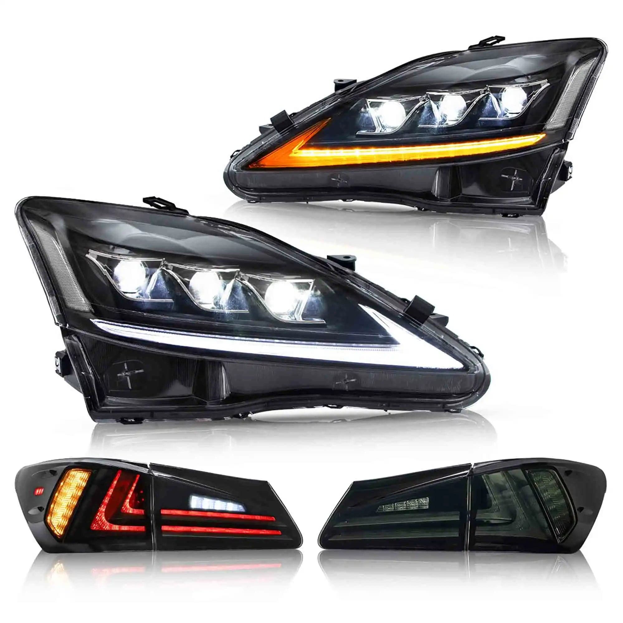 2006-2014 Lexus IS250 IS350 IS F Scheinwerfer und LED-Rückleuchten Set | VLAND view 4