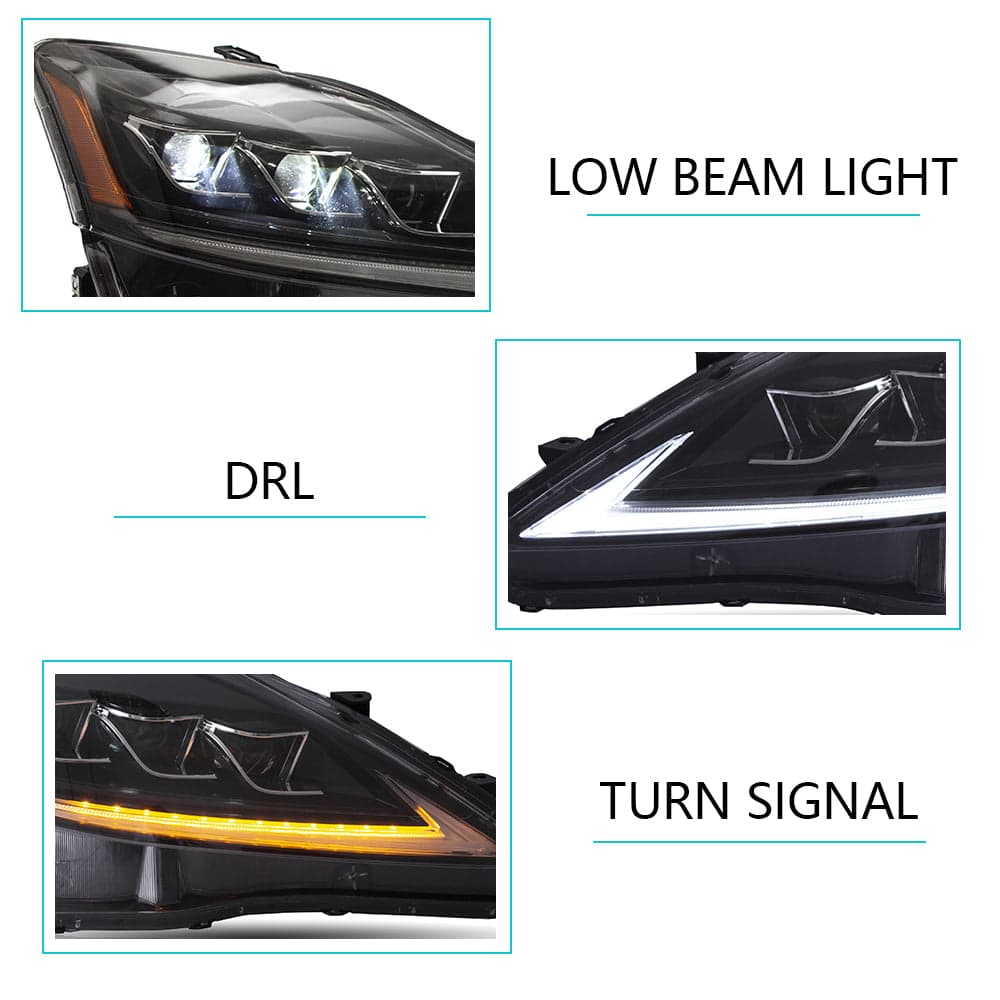 2006-2014 Lexus IS250 IS350 IS F Scheinwerfer und LED-Rückleuchten Set | VLAND view 9