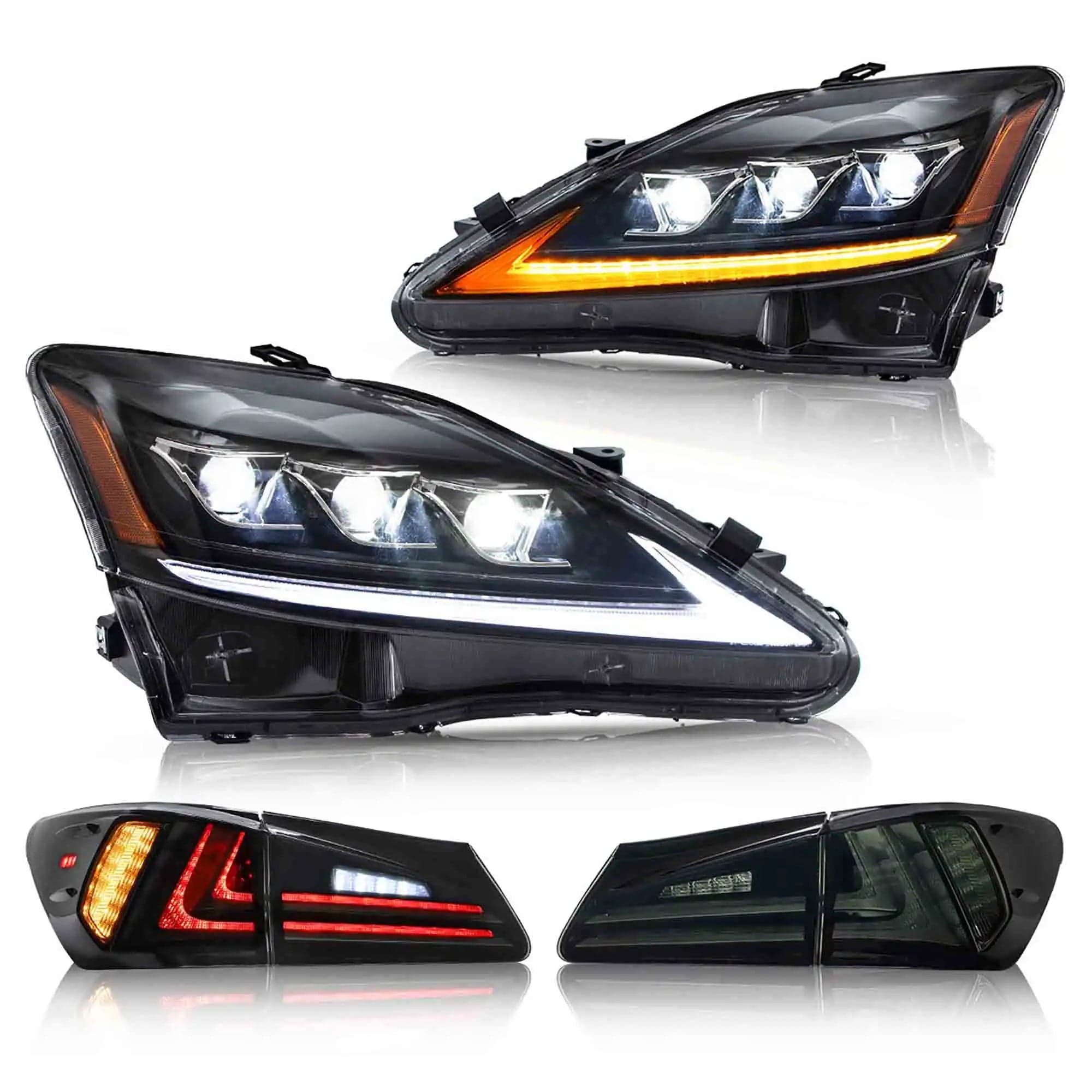 2006-2014 Lexus IS250 IS350 IS F Scheinwerfer und LED-Rückleuchten Set | VLAND view 1