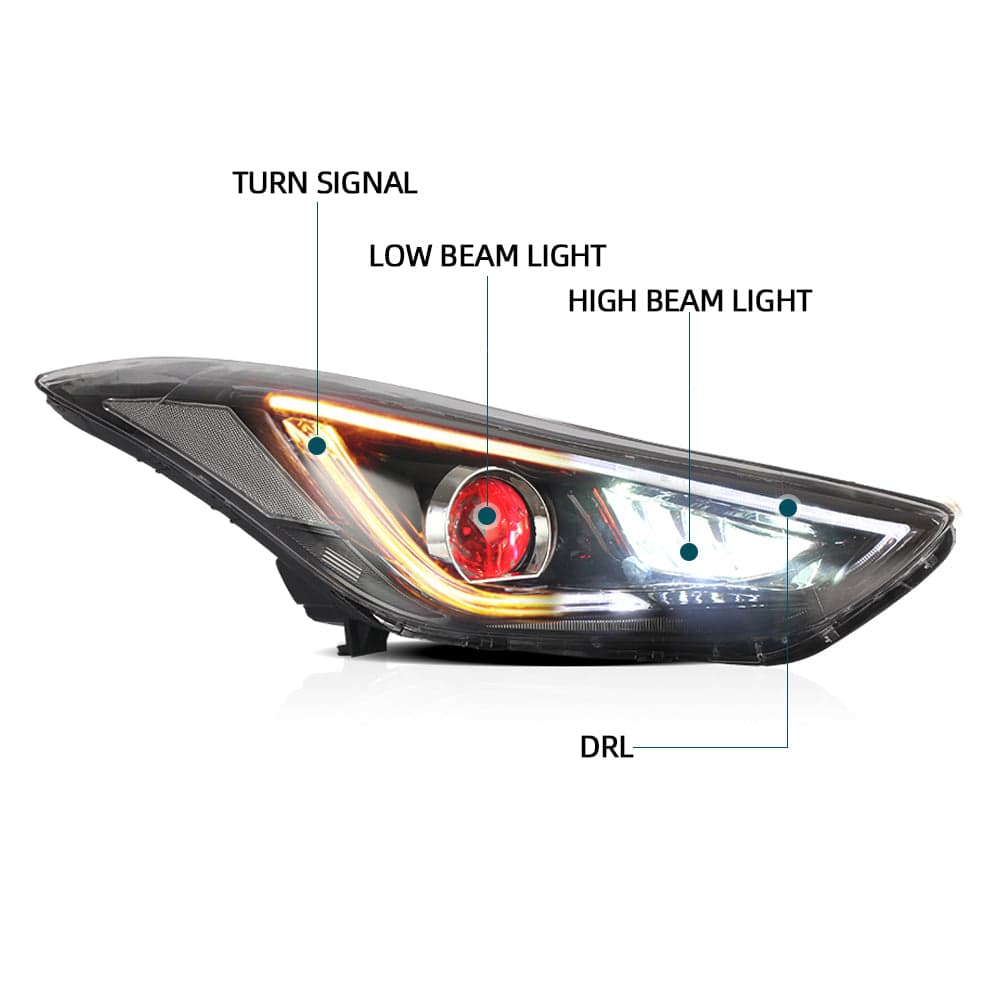 Projector Headlights For Hyundai Elantra (Avante MD) 2011-2015 view 5