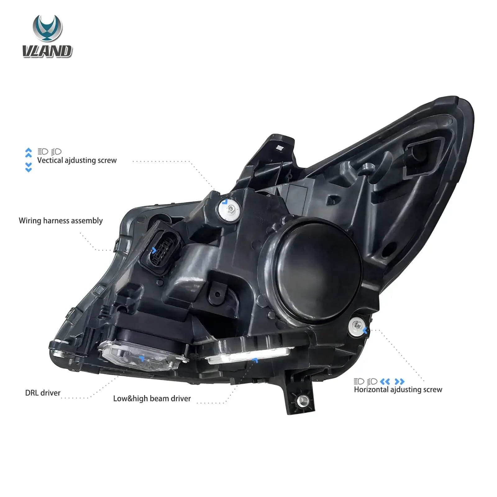 2016-2023 Mercedes Benz Metris / Vito 3. generacja (W447) matrycowe reflektory LED czarne | VLAND vi