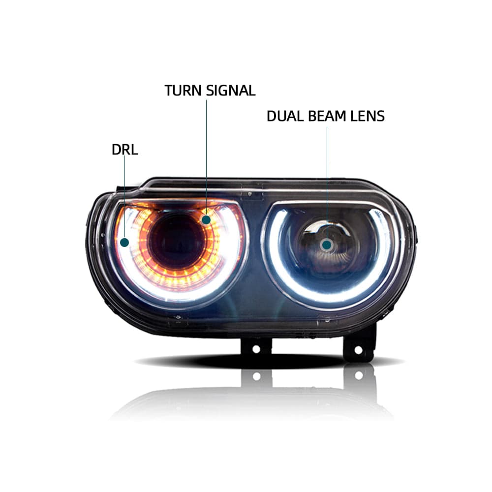 2008-2014 Dodge Challenger 3th Gen LED HeadLights view 4
