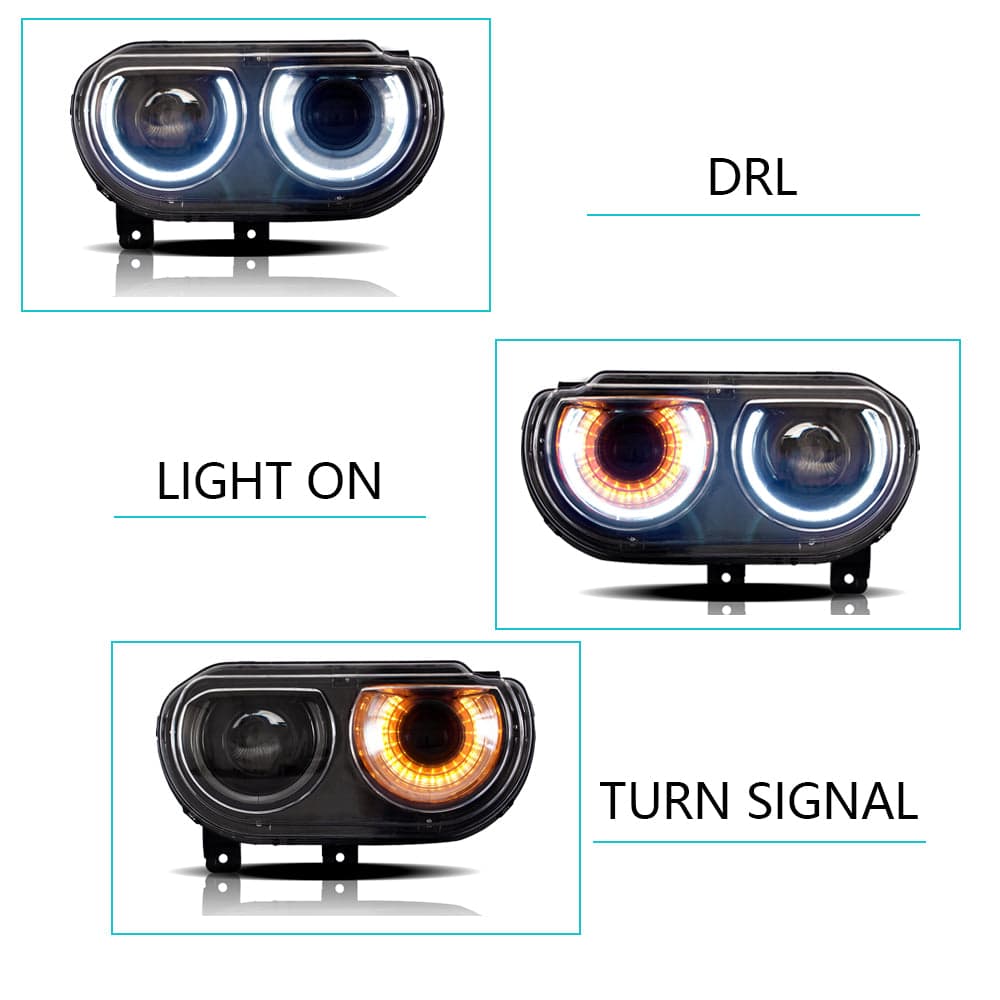2008-2014 Dodge Challenger 3th Gen LED HeadLights view 7