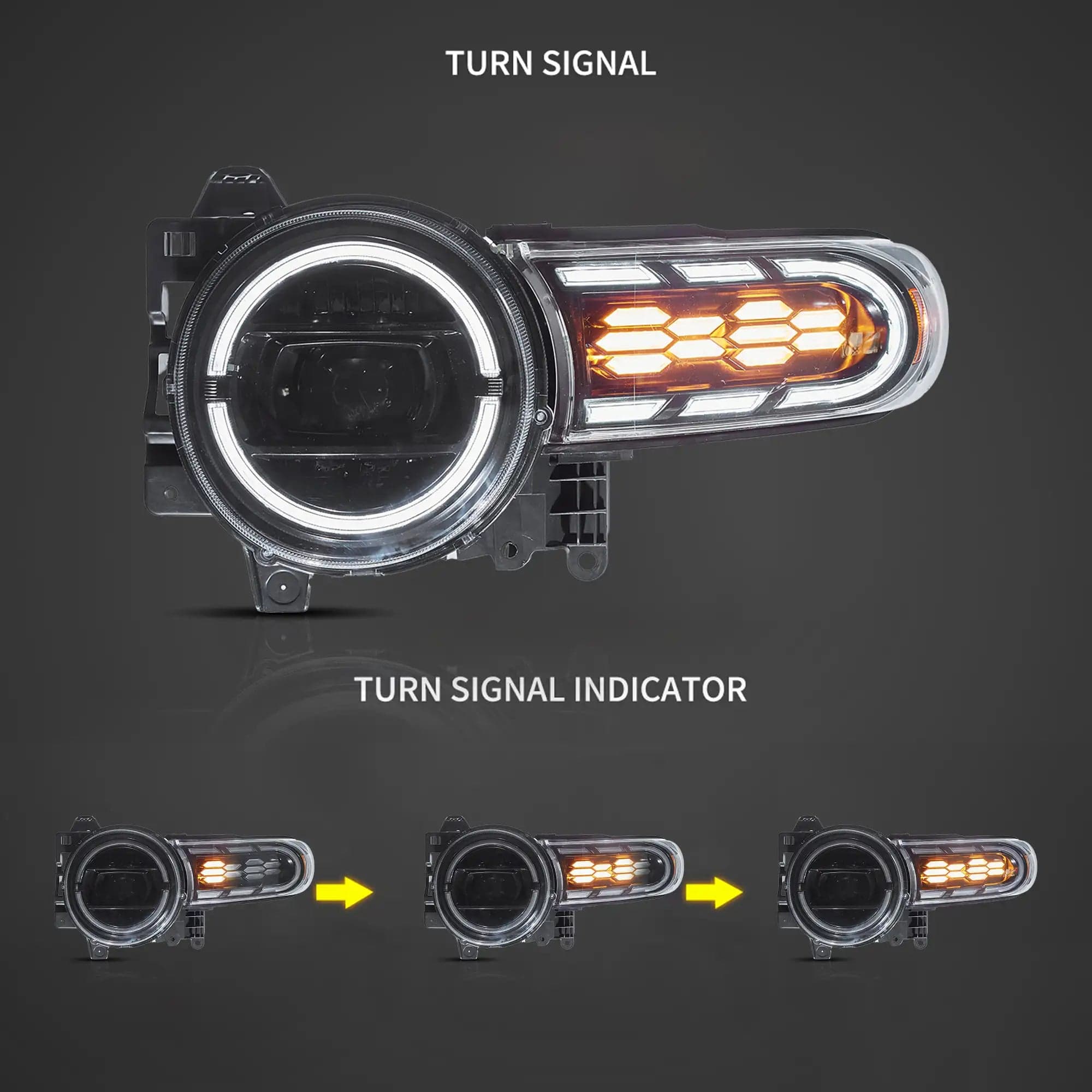 2006-2022 Toyota FJ Cruiser XJ10 Full LED Dual Beam Projector Headlights With start-up animation vie