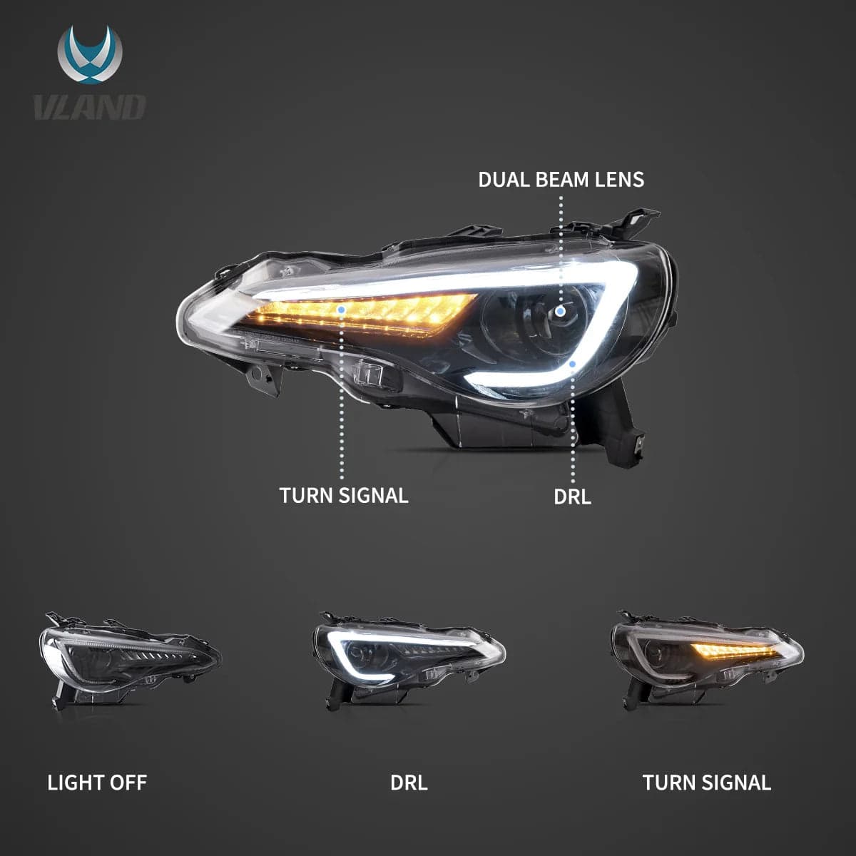 12-21 Toyota 86/GT86, Subaru Brz, Scion Frs actualización Full faros delanteros LED de proyector de 
