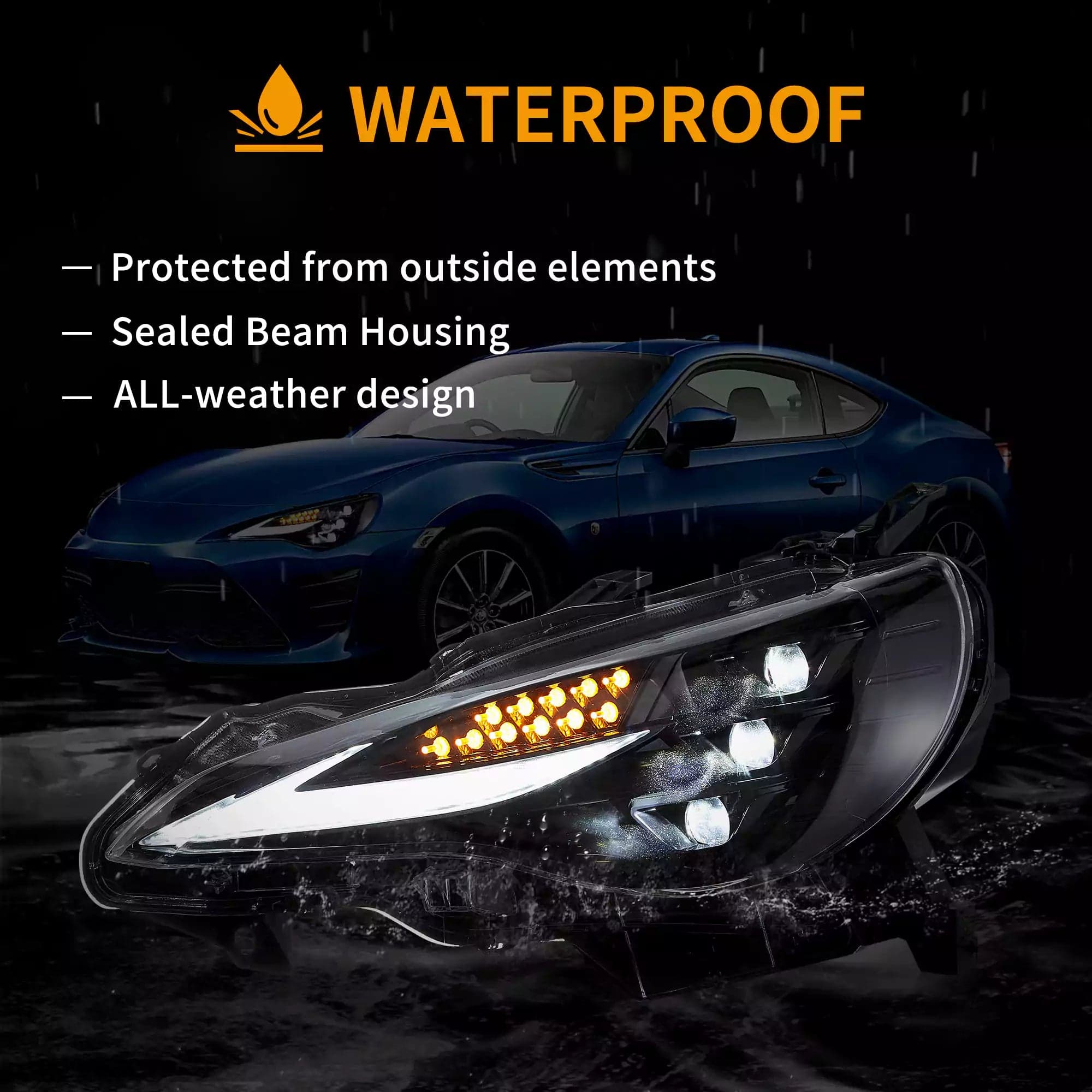 Scheinwerfer für 12-21 Toyota 86/GT86, Subaru Brz, Scion Frs mit Triple LED Projector | VLAND view 1