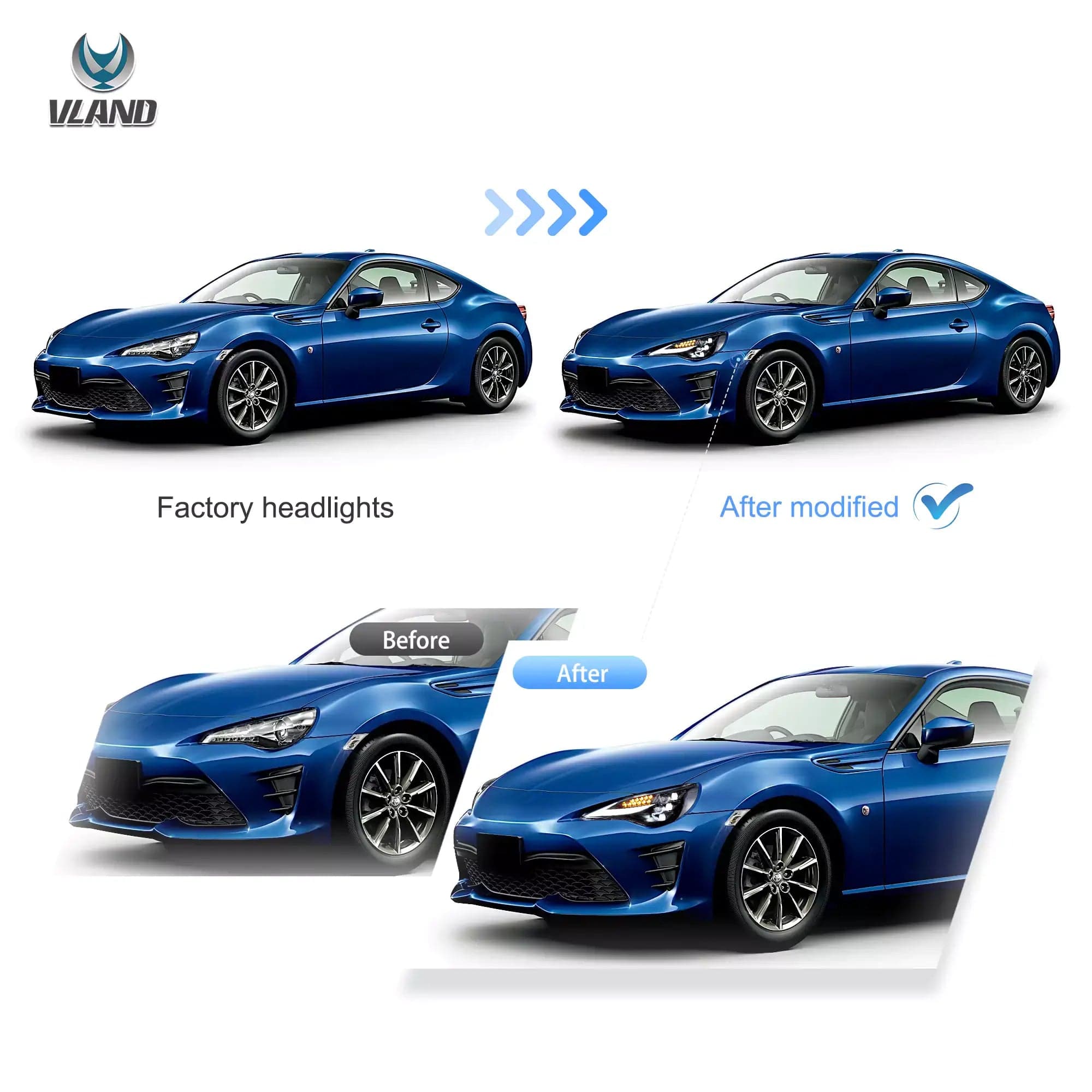 Scheinwerfer für 12-21 Toyota 86/GT86, Subaru Brz, Scion Frs mit Triple LED Projector | VLAND view 5