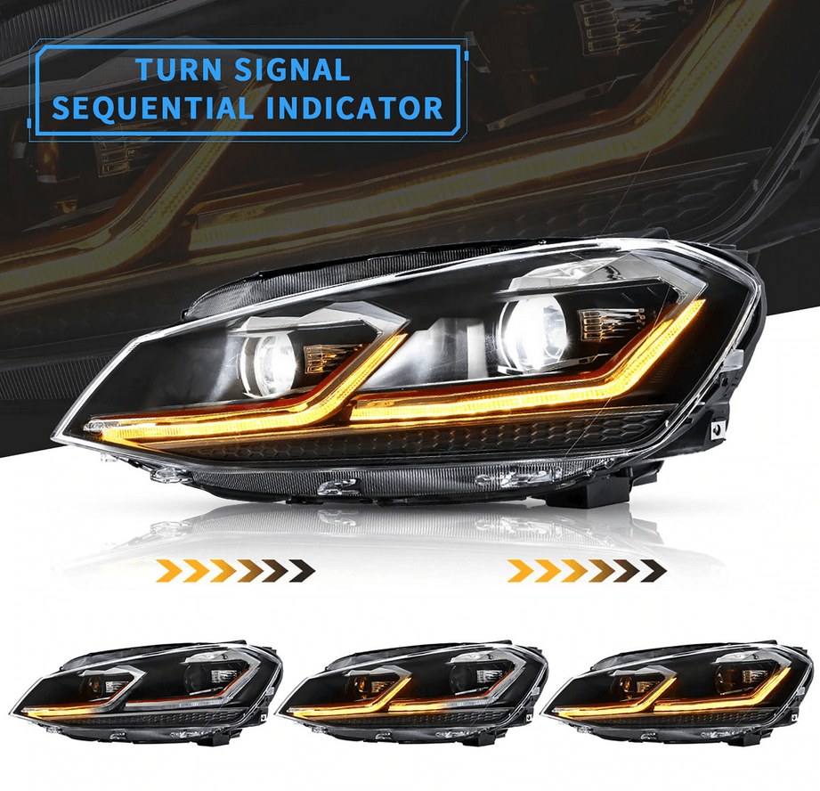 2012-2017 Volkswagen Golf MK7 Full LED faros delanteros de proyector | VLAND view 4