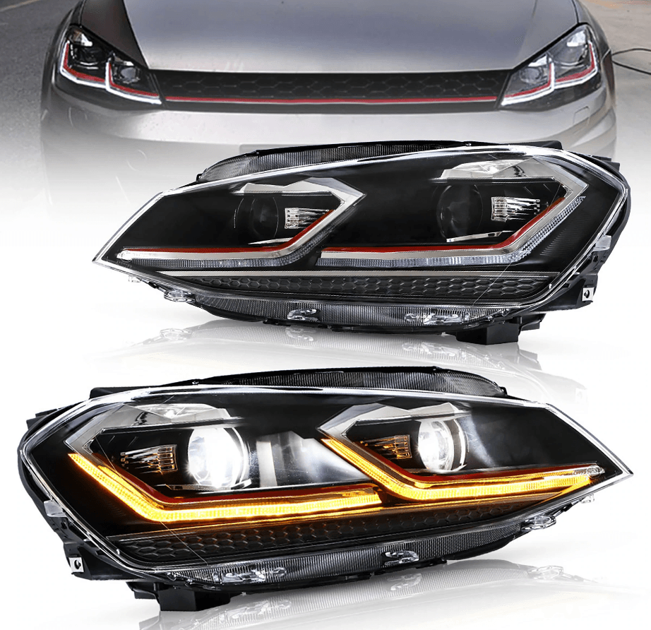 2012-2017 Volkswagen Golf MK7 Full LED faros delanteros de proyector | VLAND view 1