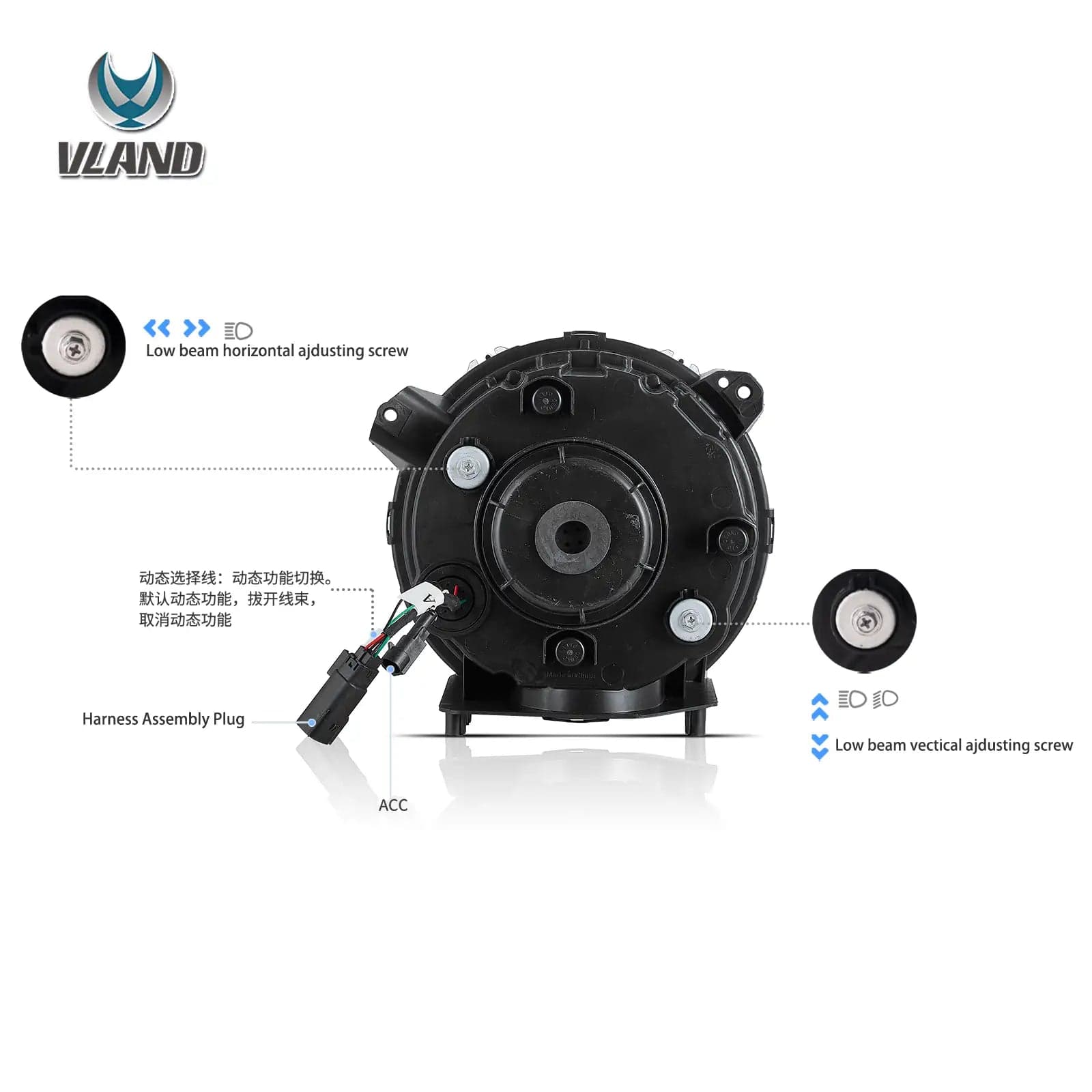 18-Up Jeep Wrangler JL JLU JT Rubicon faros delanteros LED completos con animación de inicio | VLAND