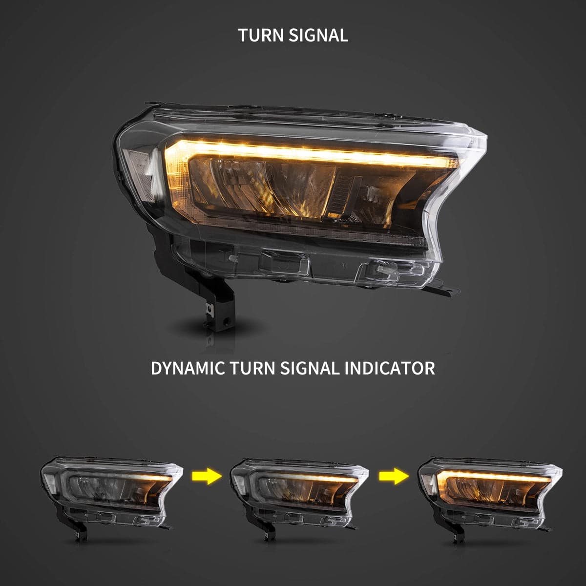 2015-2021 Ford Ranger [International Types] faros delanteros LED de reflector cromado | VLAND view 4
