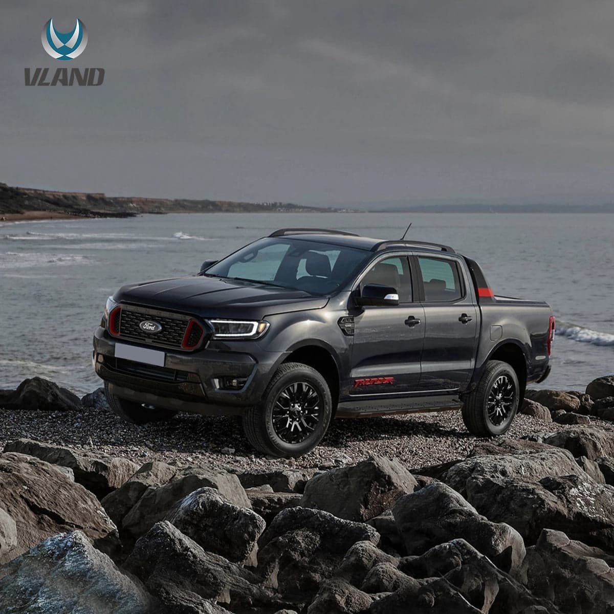 2015-2021 Ford Ranger [International Types] faros delanteros LED de reflector cromado | VLAND view 6