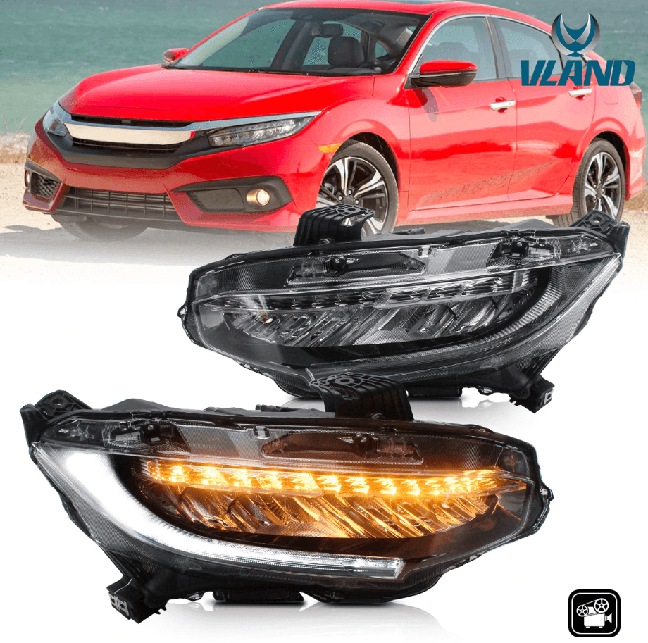 2016-2021 Honda Civic Voll-LED-Scheinwerfer | VLAND view 2