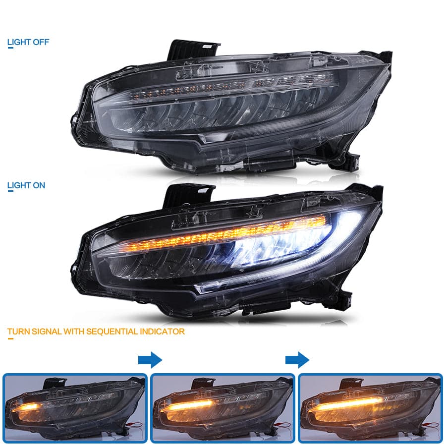2016-2021 Honda Civic Voll-LED-Scheinwerfer | VLAND view 4