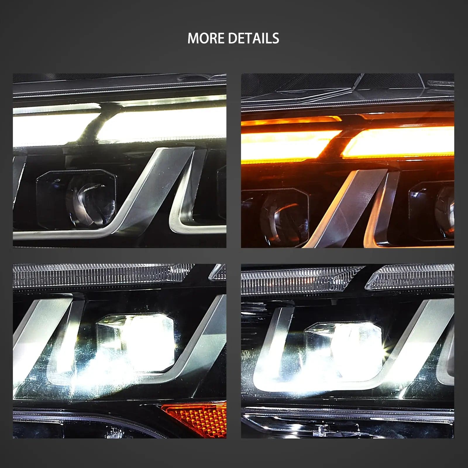 2018-2024 m. Ford Mustang priekiniai žibintai Full LED su S650 Style | VLAND view 5