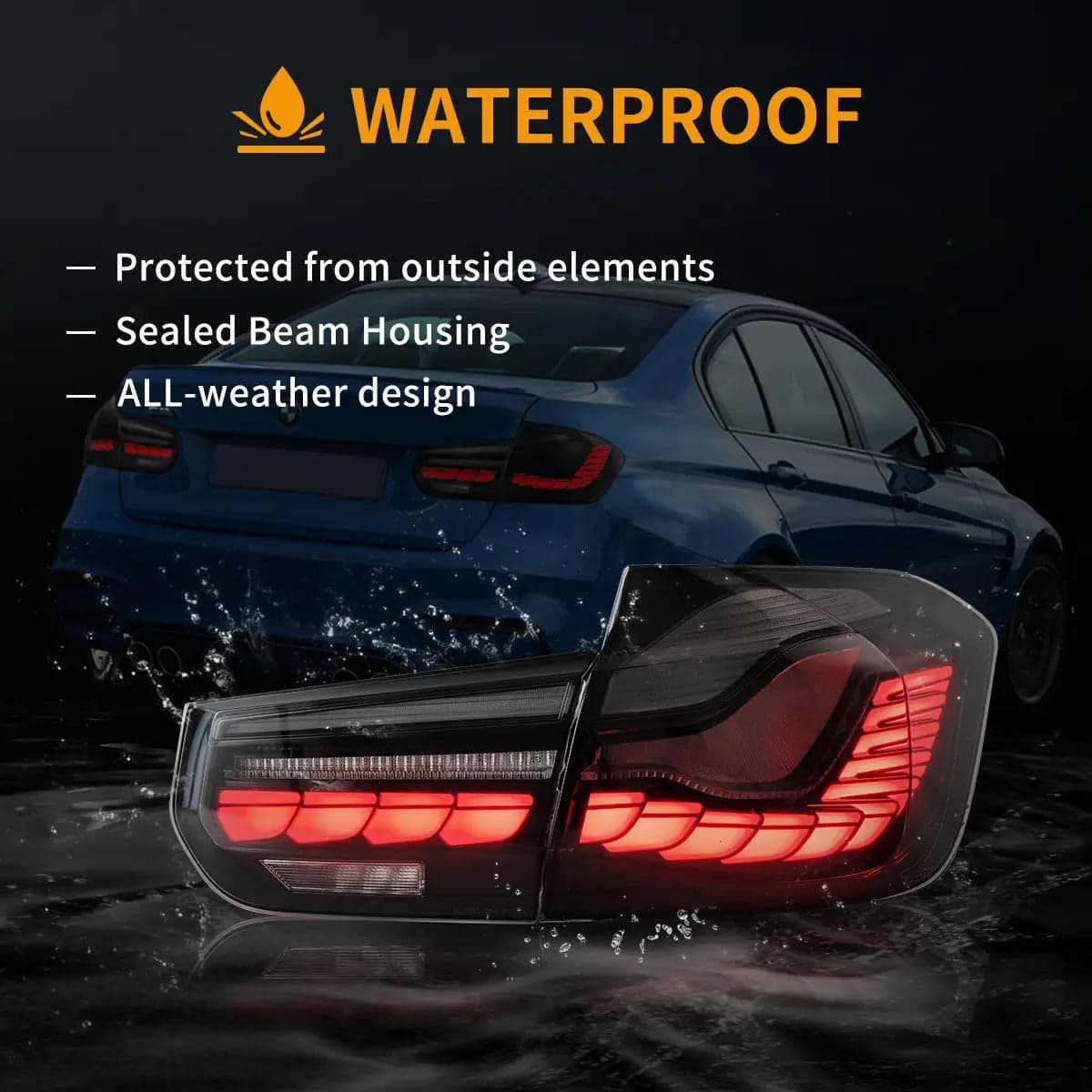 2012-2019 BMW 3 Series 6. generacja (F30 F80) tylne lampy OLED z dynamicznym oświetleniem powitalnym