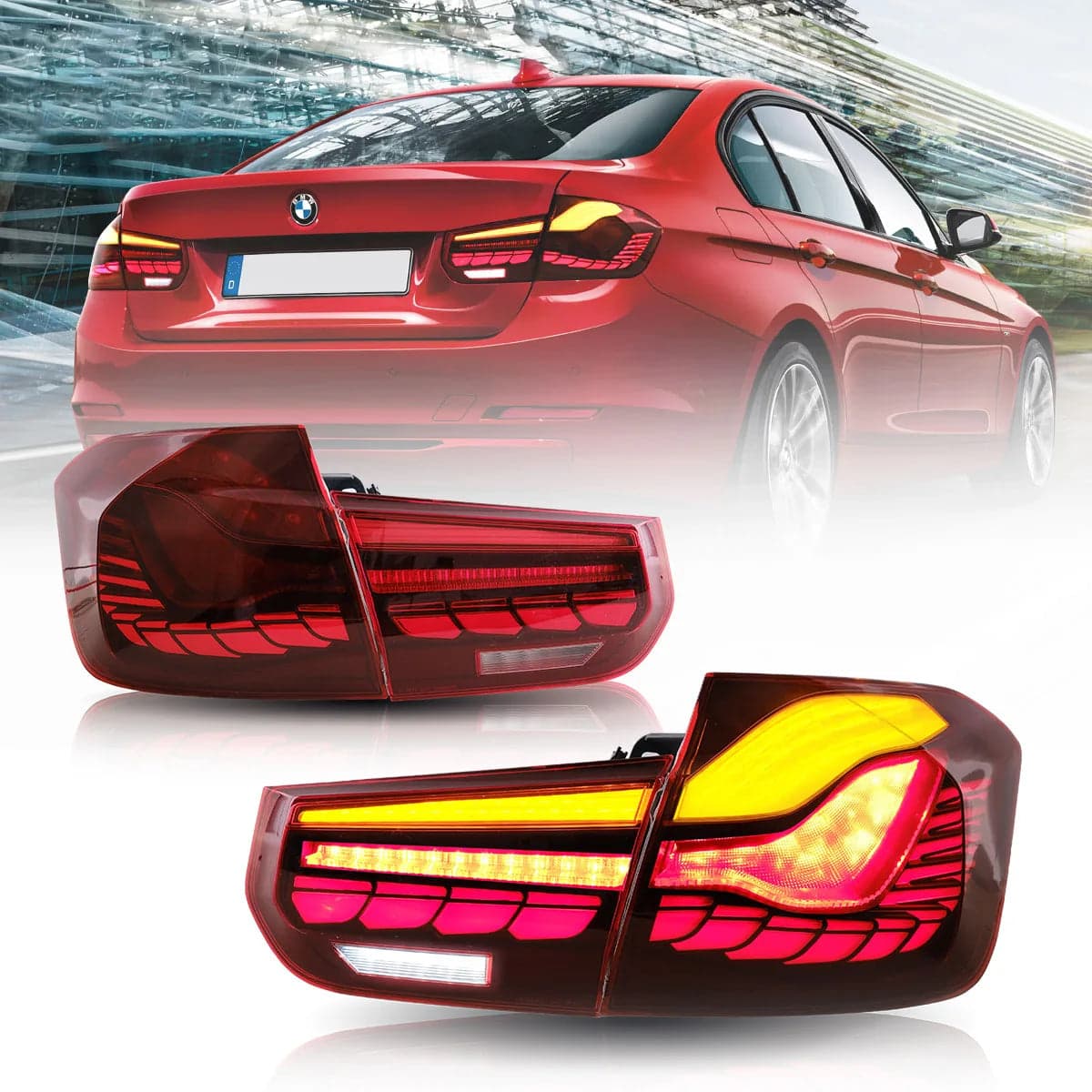2012-2019 BMW 3 Series 6. generacja (F30 F80) tylne lampy OLED z dynamicznym oświetleniem powitalnym
