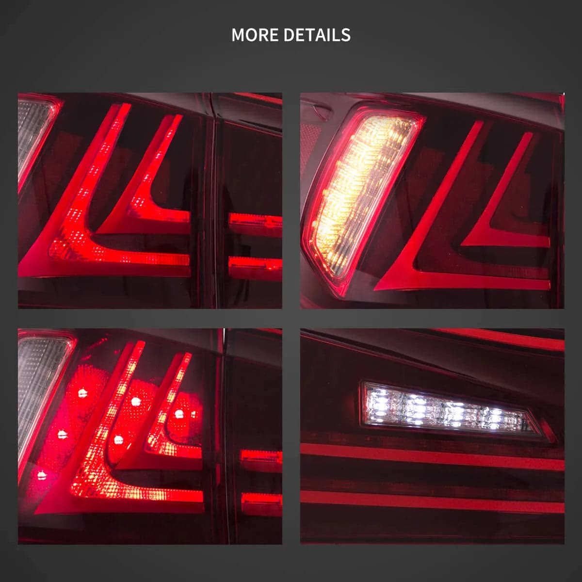 Fanali posteriori LED per Lexus 2006-2012 IS250 IS350 ISF lente rossa | VLAND view 7