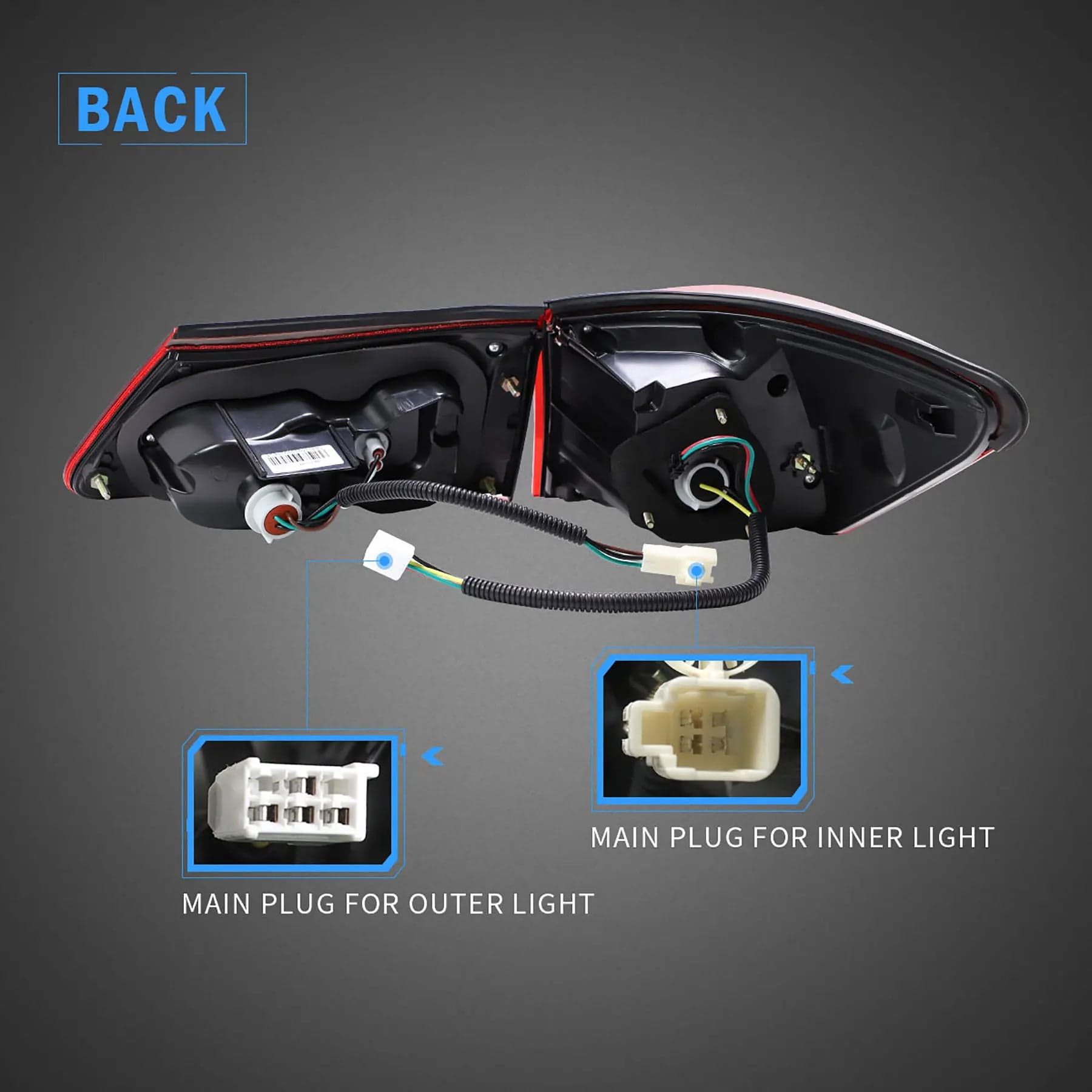 Fanali posteriori LED per Lexus 2006-2012 IS250 IS350 ISF lente rossa | VLAND view 8