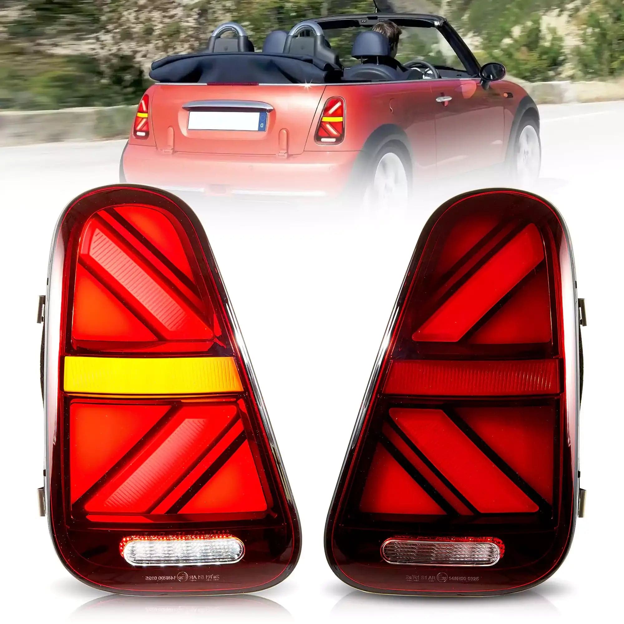 2001-2006 Mini Cooper R50 R52 R53 Union Jack LED-Rückleuchten sequenzieller Blinker | VLAND view 2