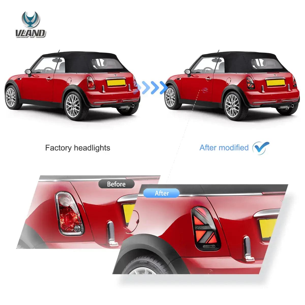 2001-2006 Mini Cooper R50 R52 R53 Union Jack LED-Rückleuchten sequenzieller Blinker | VLAND view 8