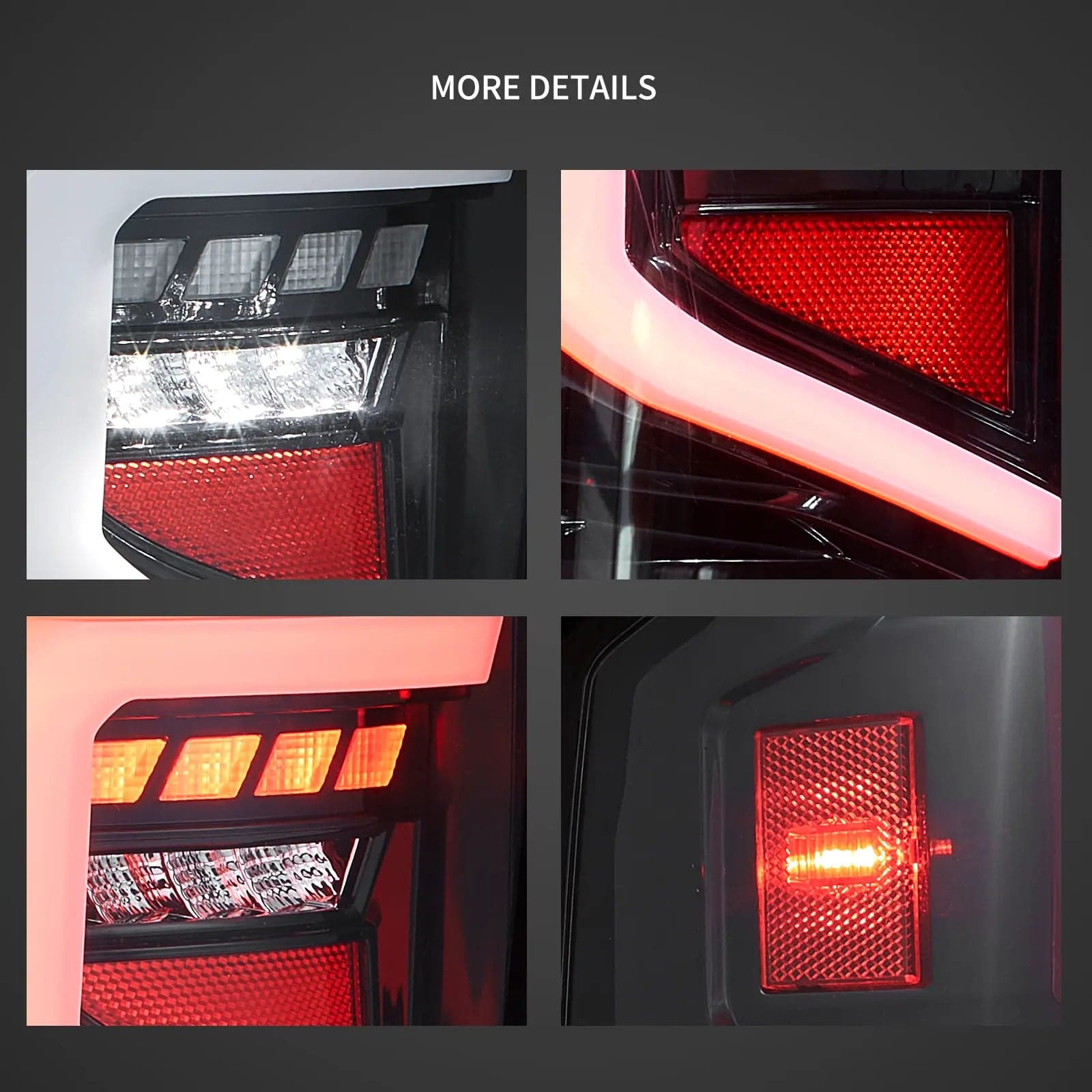 2014-2018 GMC Sierra 1500 2500HD 3500HD LED-Rückleuchten mit dynamischer Begrüßungsbeleuchtung klar 