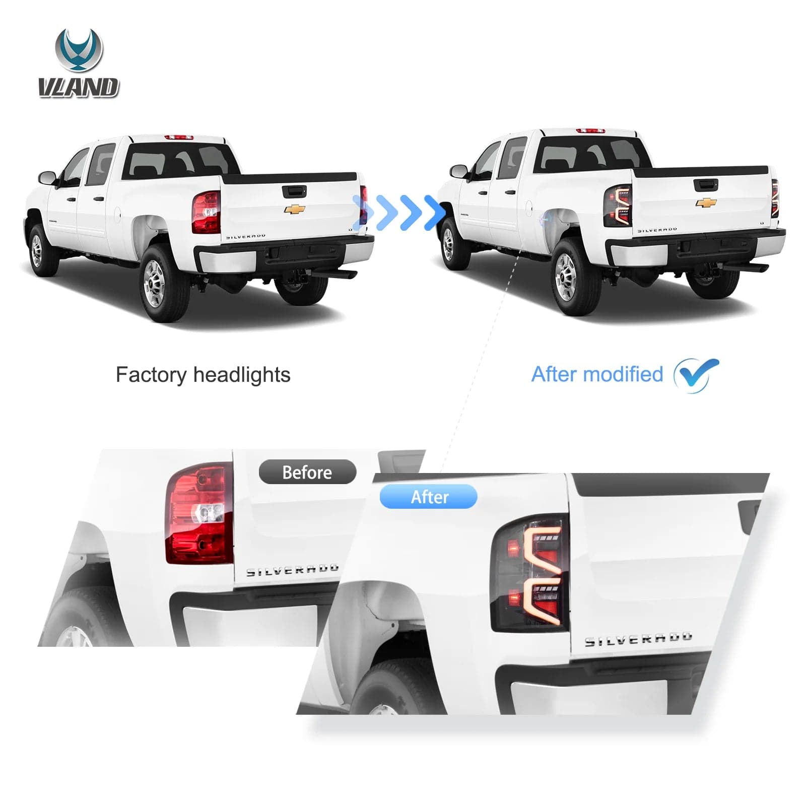 2007-2013 Chevrolet Silverado 1500 2500HD 3500HD 07-14 Sierra (Denali) 3500HD Dually LED-Rückleuchte