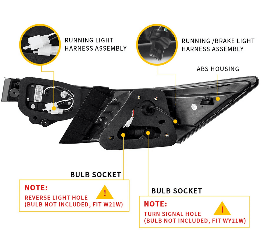 4 Stück LED-Rückleuchten für Honda Accord Inspire 8. Generation Sedan 2008-2012(Not für Coupe) | VLA