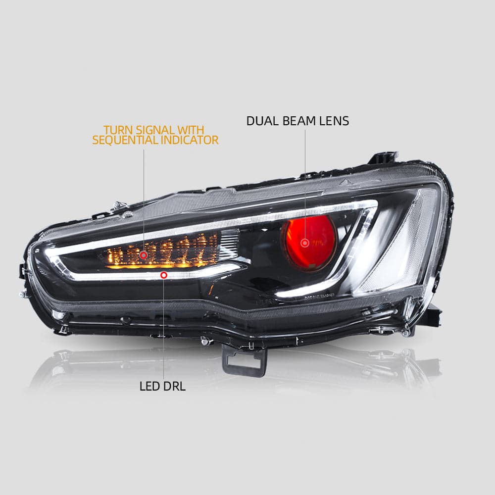LED-Scheinwerfer und Taillights für Mitsubishi Lancer 2008-2017 | VLAND view 7