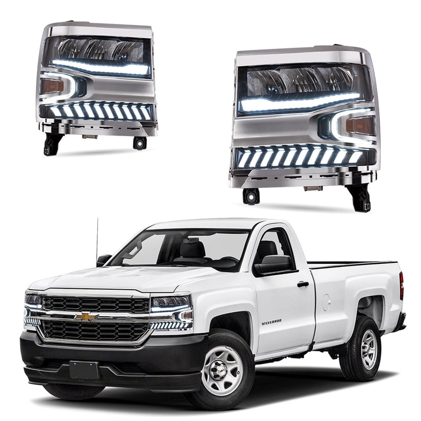 Chevrolet Silverado 1500 Phares LED 2016-2018 | VLAND EU