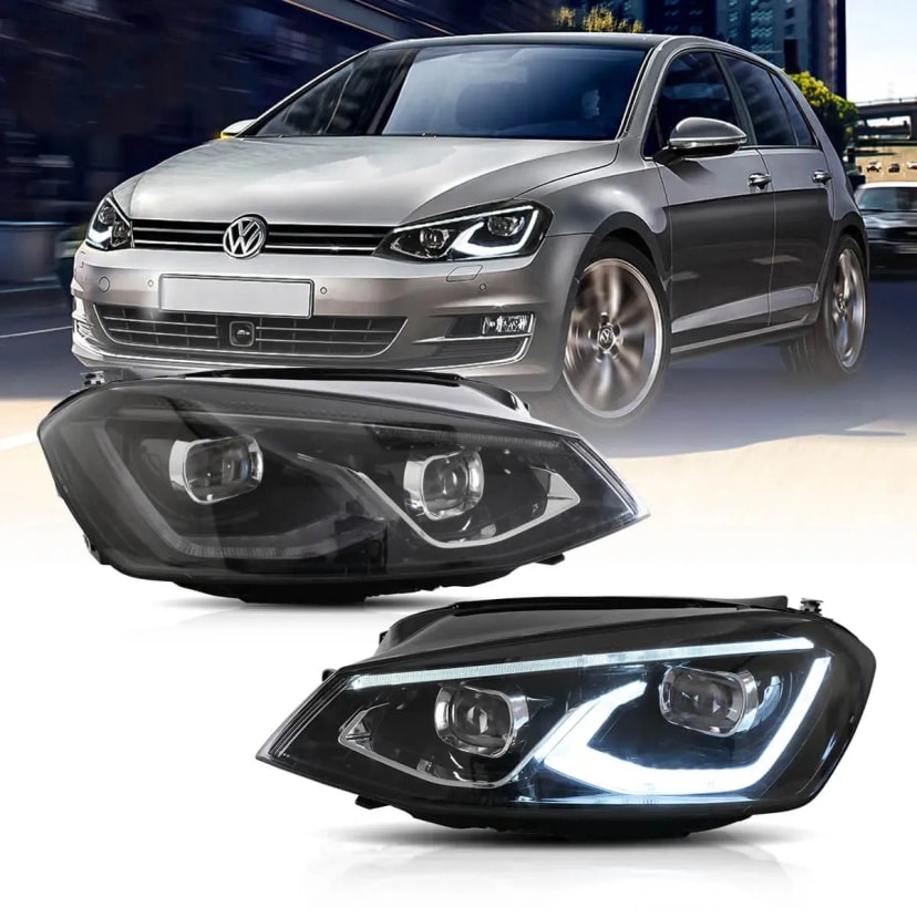 VW Golf Mk7 Faros Delanteros ES Luz Diurna Azul LED 2014-2017 | VLAND EU