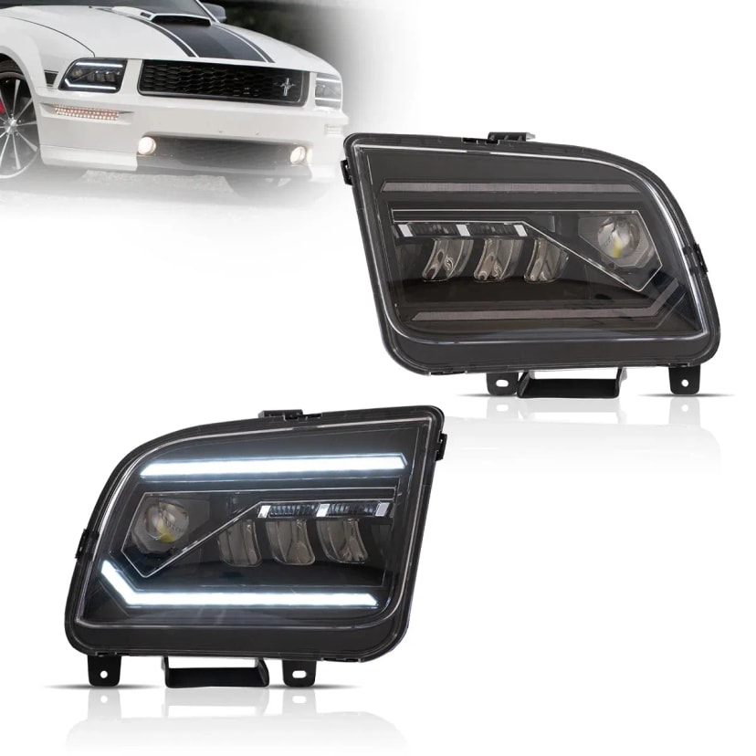 Ford Mustang LED DRL Headlights EU 2005-2009 | VLAND EU