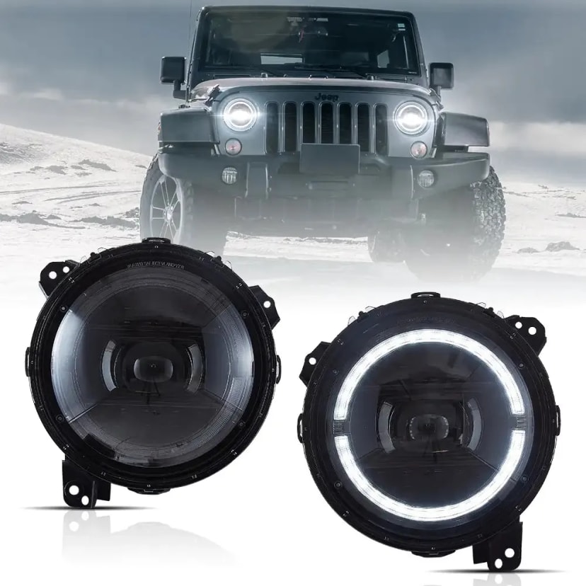 Jeep Wrangler Priekšējie lukturi LED 2018-2025 | VLAND EU