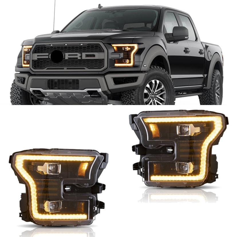 Ford F150 Headlights Orange DRL 2015-2017 | VLAND EU