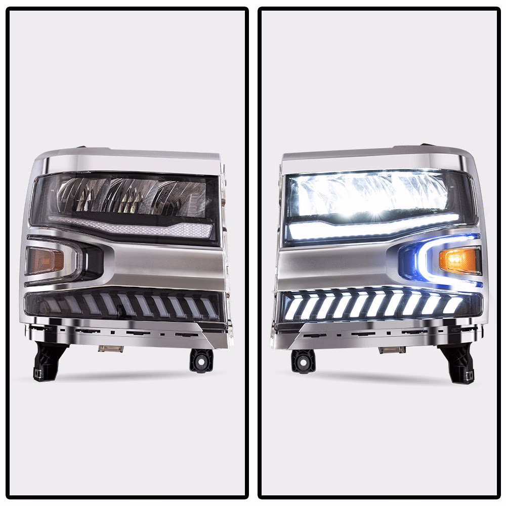 Chevrolet Silverado 1500 Headlights EU LED 2016-2018 | VLAND EU - Amber