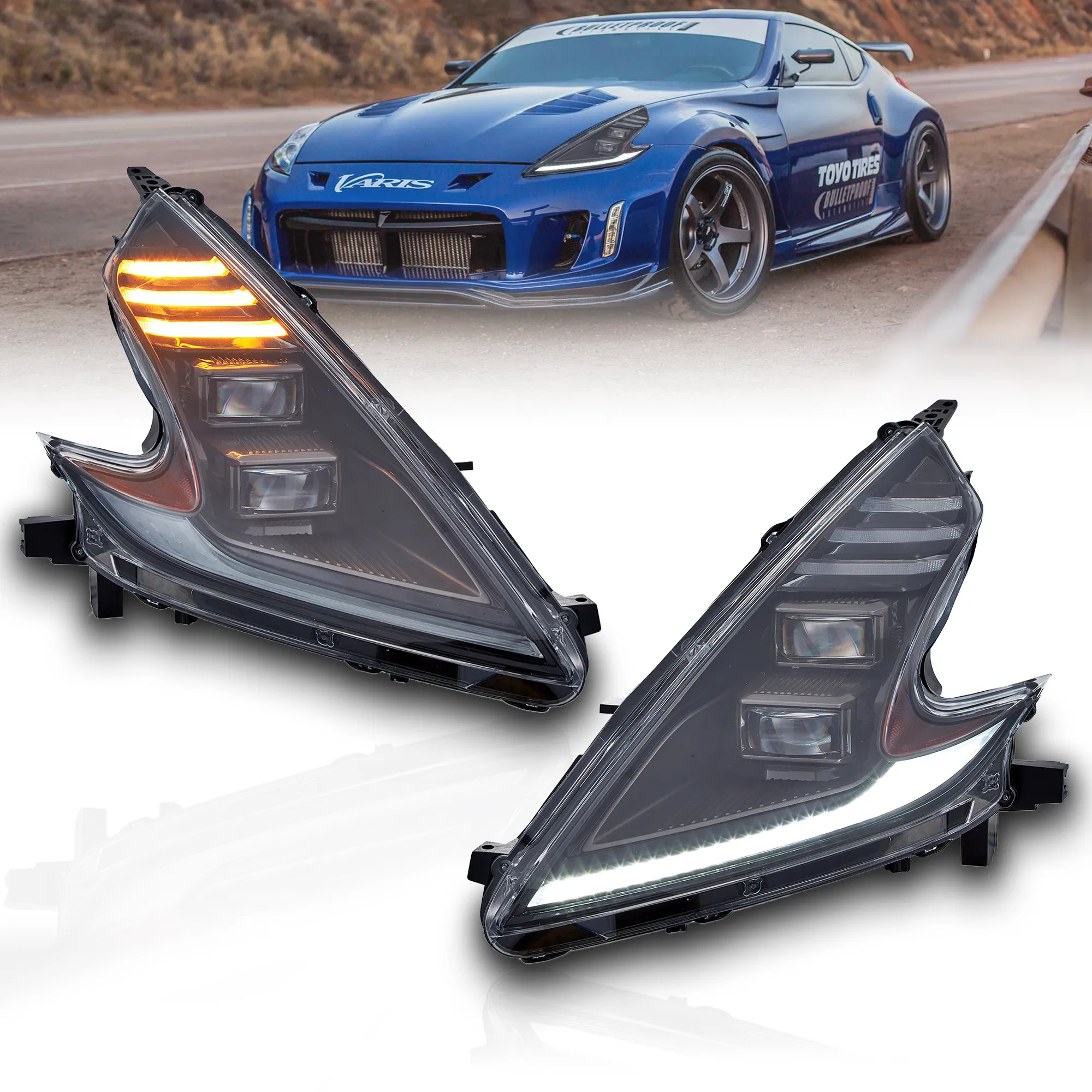 Nissan 370Z LED priekšējie lukturi 2008–2019 | VLAND EU
