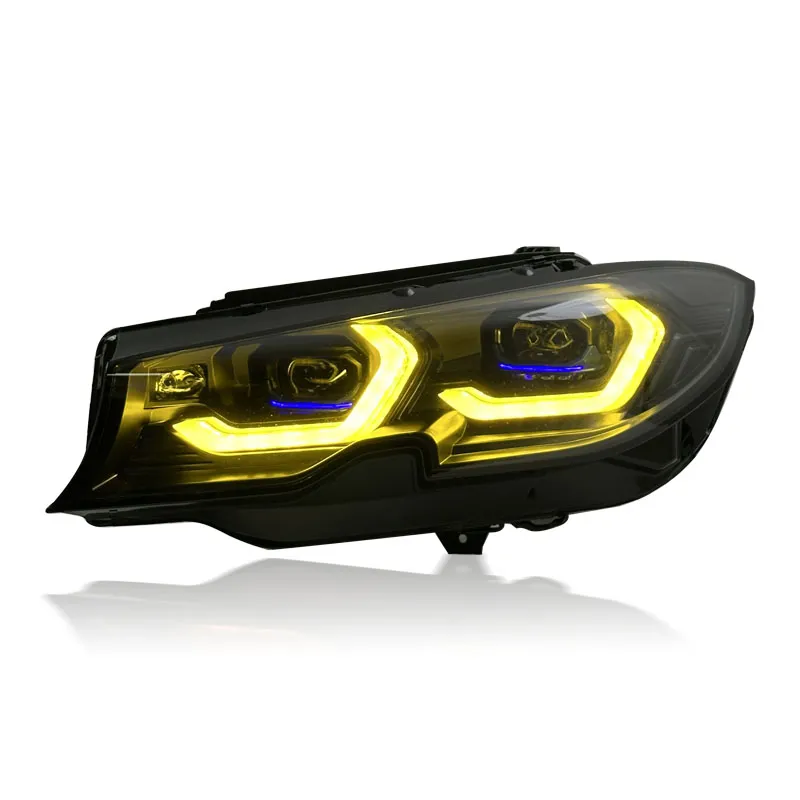 BMW G20/G21 Phares LED — style G80 — DRL jaunes/blanches — 2019–2022
