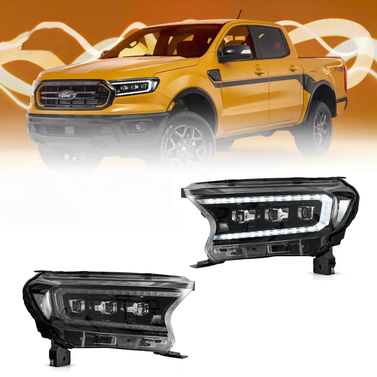 Ford Ranger Headlights EU 2015-2021 | VLAND EU - Amber