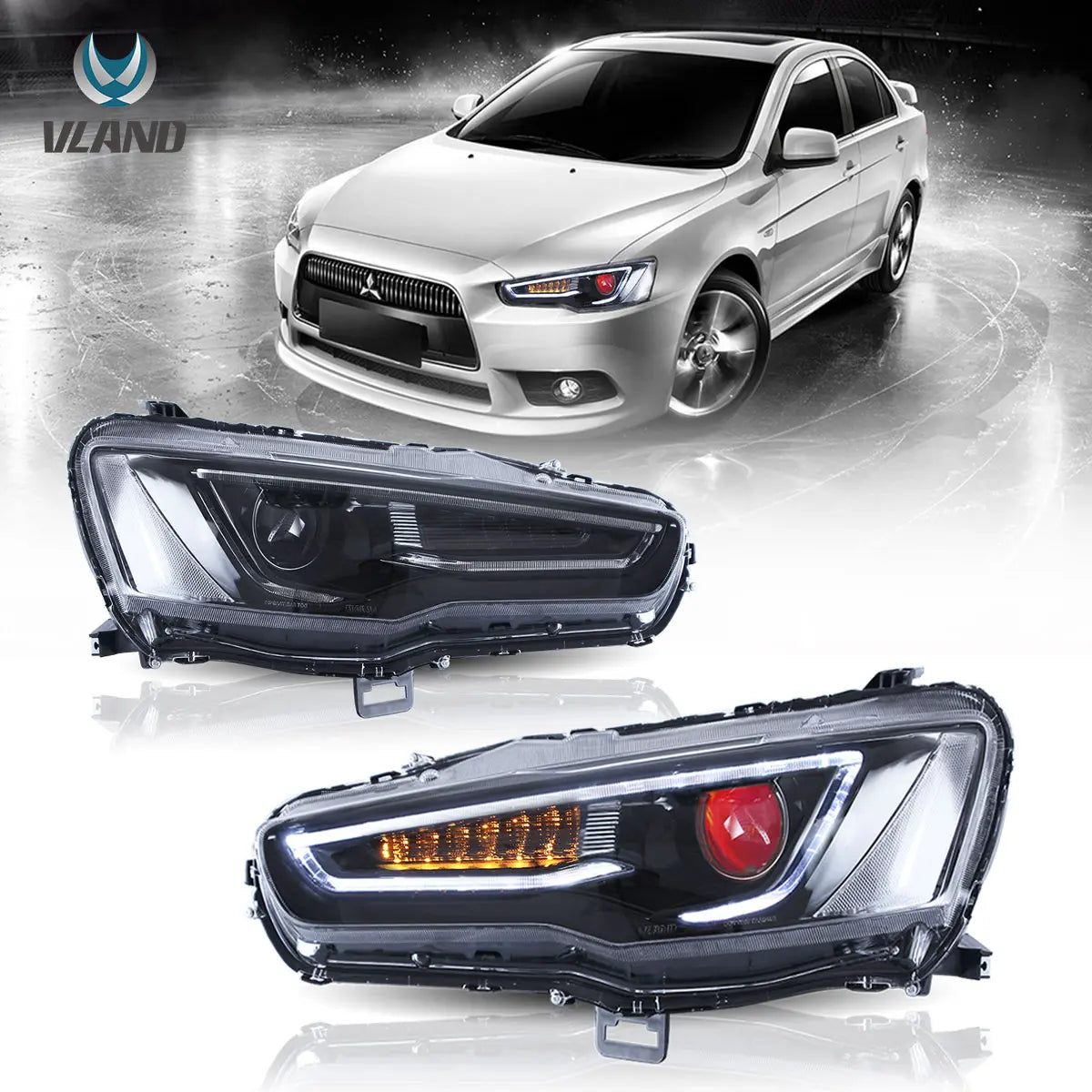 Mitsubishi Lancer X Faros delanteros ES 2008-2017 | VLAND EU