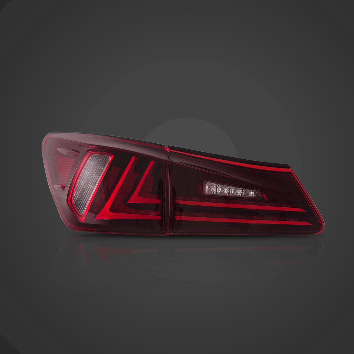 Fanali posteriori LED per Lexus 2006-2012 IS250 IS350 ISF lente rossa | VLAND view 4
