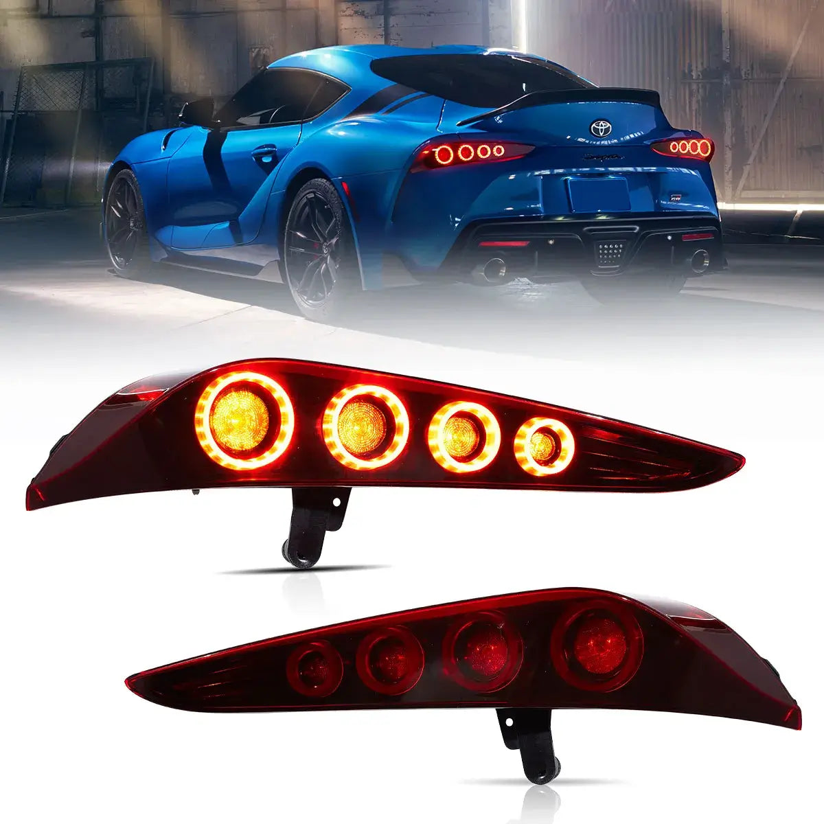 2019-2024 Toyota GR Supra A90/A91 LED-Rückleuchten w/dynamische Animation | VLAND - Red