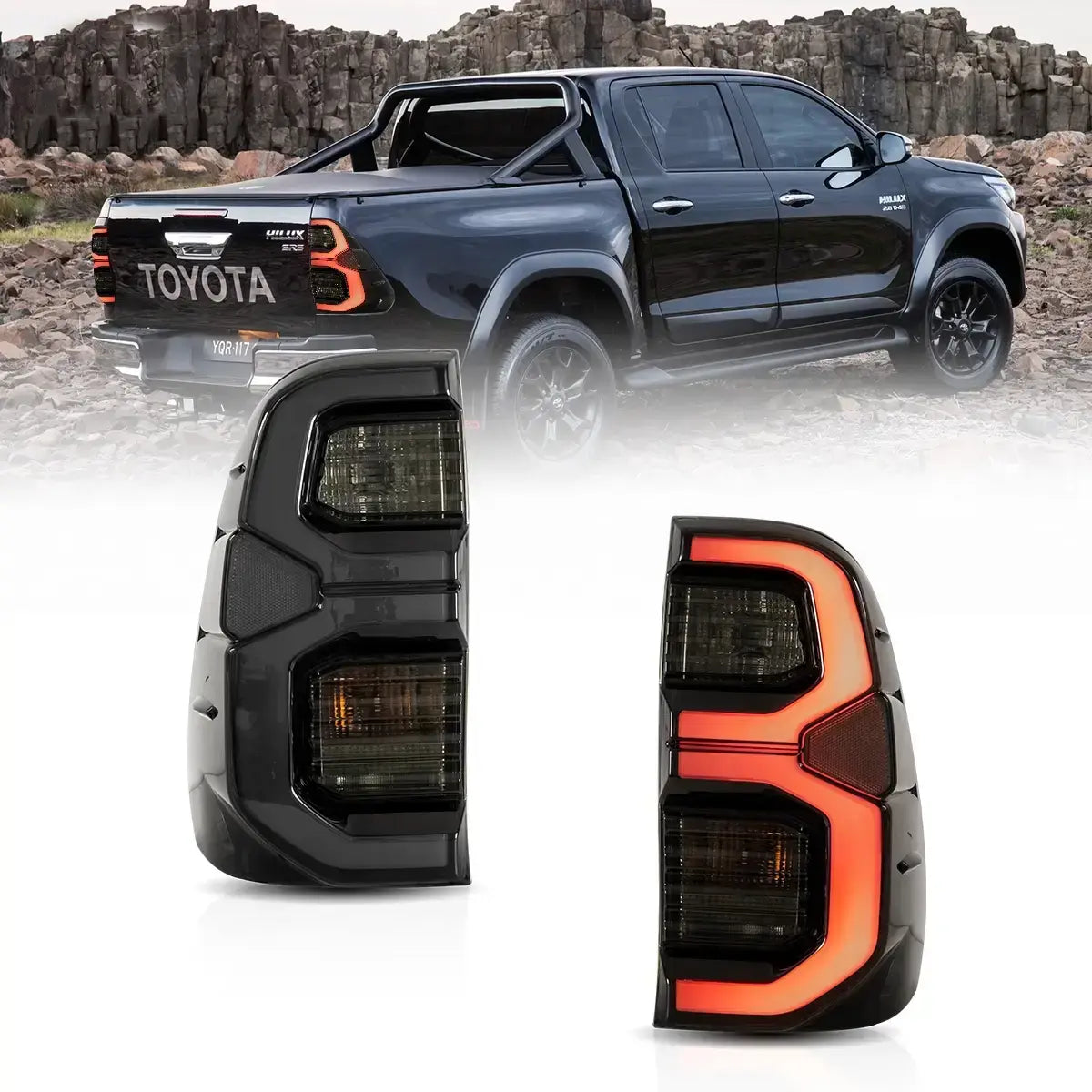 Toyota Hilux Feux arrière EU LED 2015-2022 | VLAND EU - Smoked